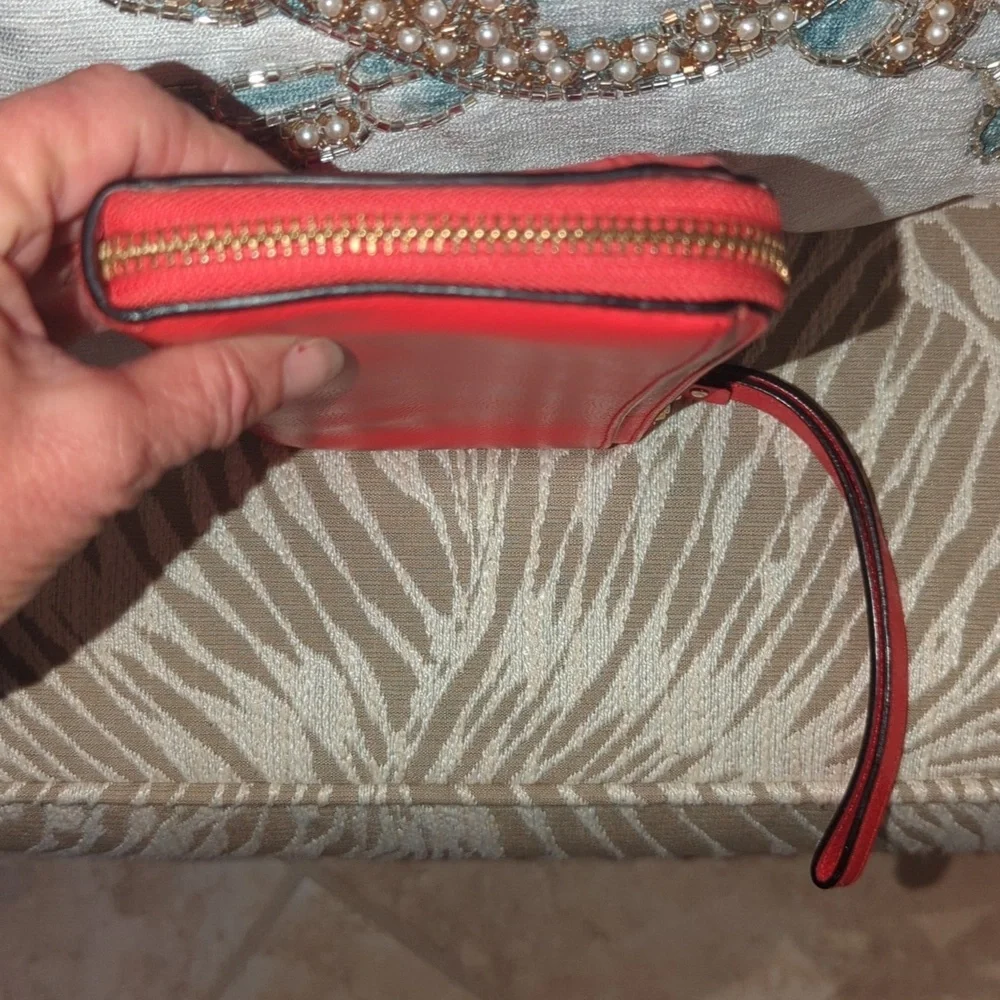 Kate Spade Red leather long wristlet wallet
